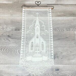 Decorative Lace Wall Door Art Hanging Tapestry Religious Country Church Motif